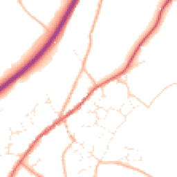 Daytime road noise heatmap for TQ13 0ED