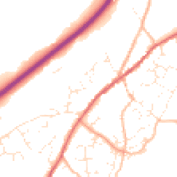 Daytime road noise heatmap for TQ13 0FD