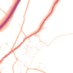 Daytime road noise heatmap for TQ13 0FF