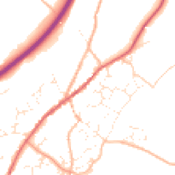Daytime road noise heatmap for TQ13 0FN