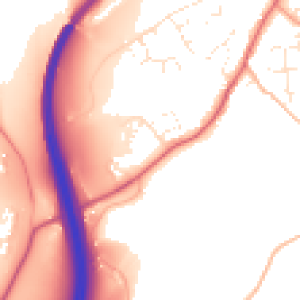 Daytime road noise heatmap for TQ13 0FT