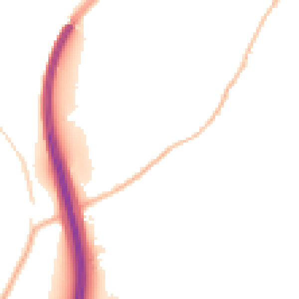 Night-time road noise heatmap for TQ13 0FT