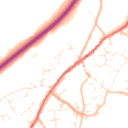 Daytime road noise heatmap for TQ13 0HT