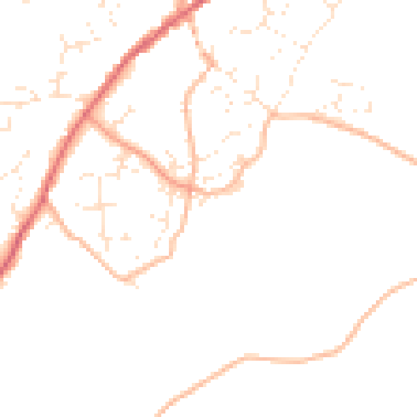 Daytime road noise heatmap for TQ13 0JL