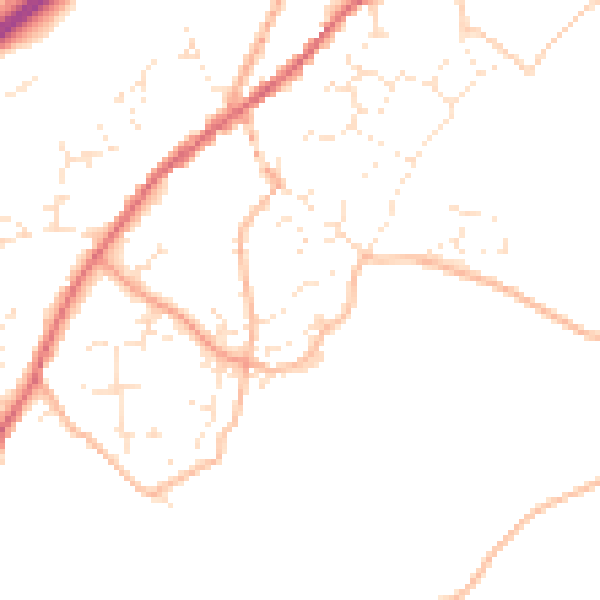Daytime road noise heatmap for TQ13 0JN