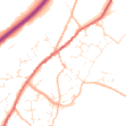 Daytime road noise heatmap for TQ13 0LE