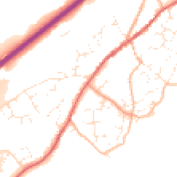 Daytime road noise heatmap for TQ13 0QQ