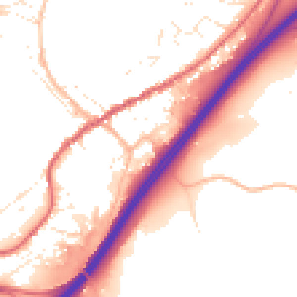 Daytime road noise heatmap for TQ13 7DN