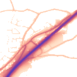 Daytime road noise heatmap for TQ13 7LD
