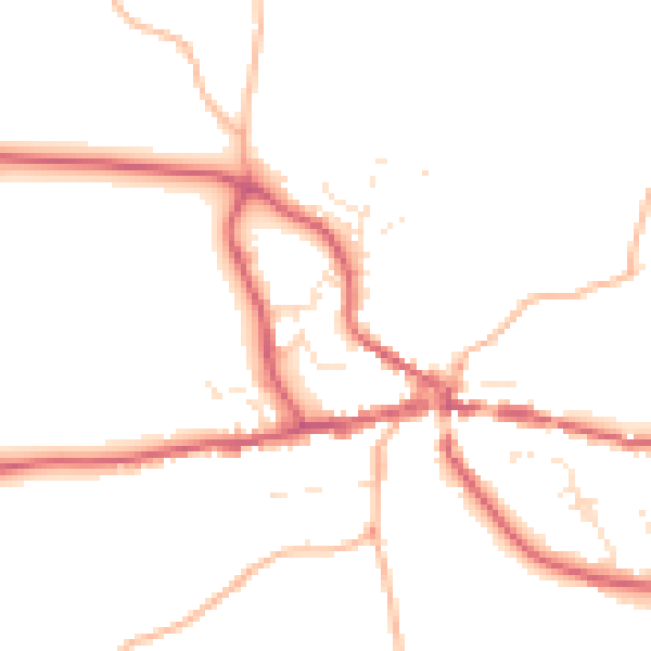 Daytime road noise heatmap for TQ13 8JB