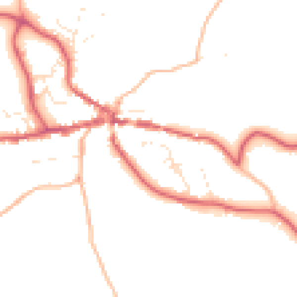 Daytime road noise heatmap for TQ13 8LE