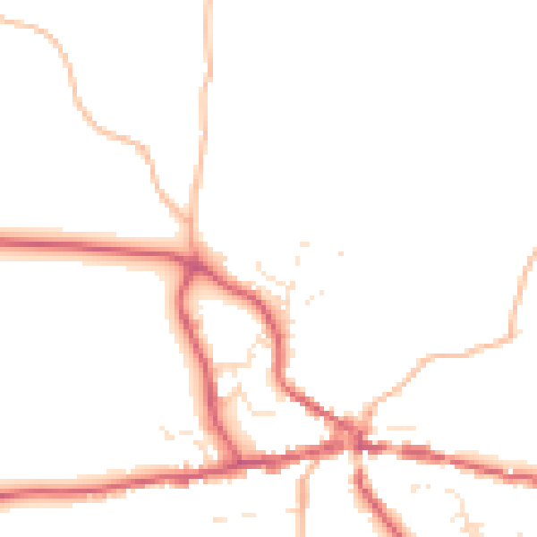 Daytime road noise heatmap for TQ13 8LR