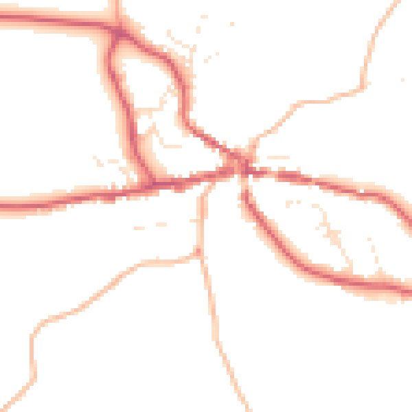 Daytime road noise heatmap for TQ13 8NX