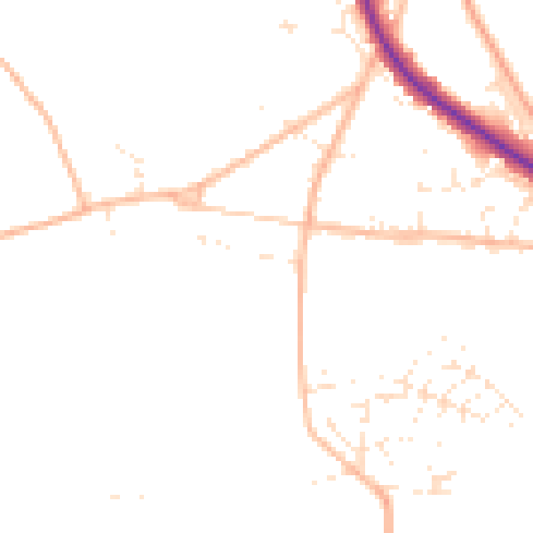 Daytime road noise heatmap for TQ13 9DP