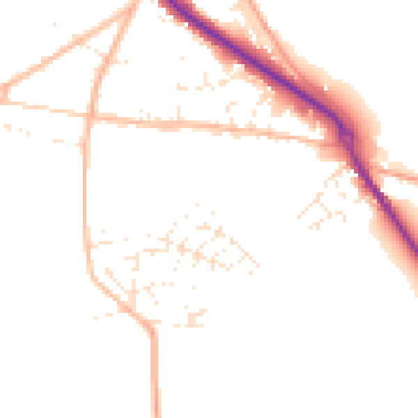 Daytime road noise heatmap for TQ13 9FD