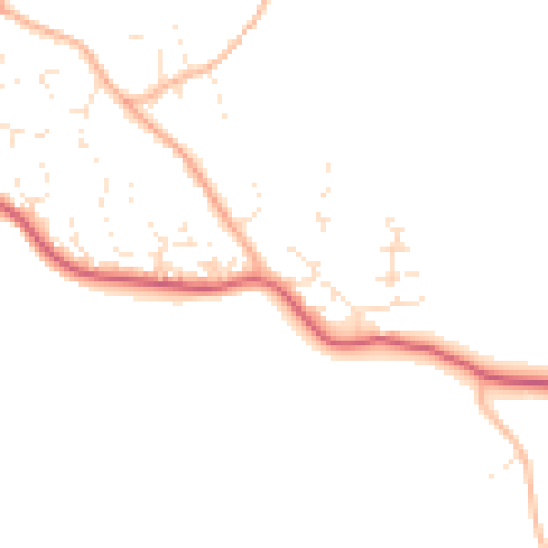 Daytime road noise heatmap for TQ13 9FU
