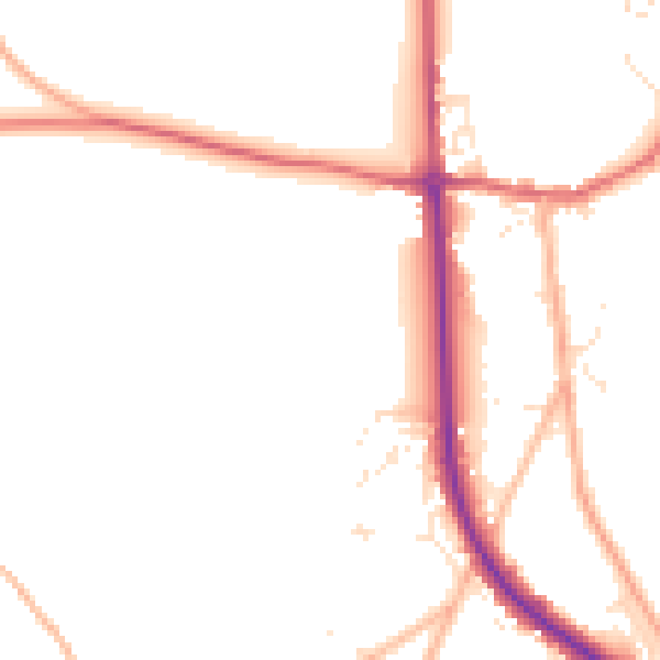 Daytime road noise heatmap for TQ13 9TU