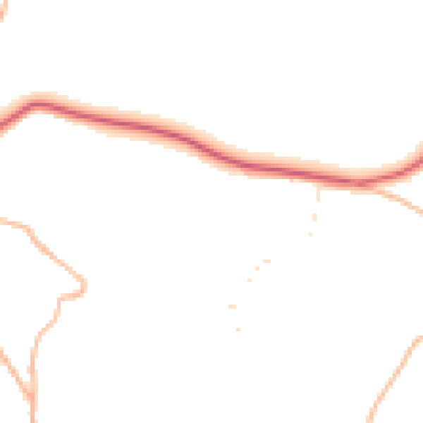 Daytime road noise heatmap for TQ13 9XX