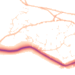 Daytime road noise heatmap for TQ14 9RP