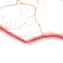 Daytime road noise heatmap for TQ14 9RT