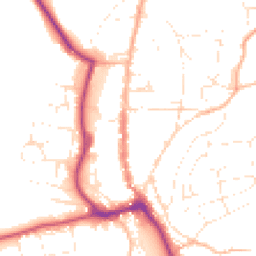 Daytime road noise heatmap for TQ7 1AB