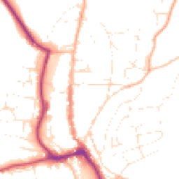 Daytime road noise heatmap for TQ7 1BS