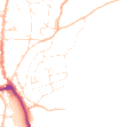 Daytime road noise heatmap for TQ7 1DT