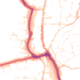 Daytime road noise heatmap for TQ7 1PT