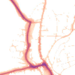 Daytime road noise heatmap for TQ7 1PY