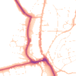 Daytime road noise heatmap for TQ7 1PZ