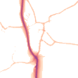Daytime road noise heatmap for TQ7 4LY