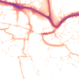 Daytime road noise heatmap for TQ9 5BY