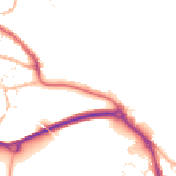 Daytime road noise heatmap for TR10 8AD