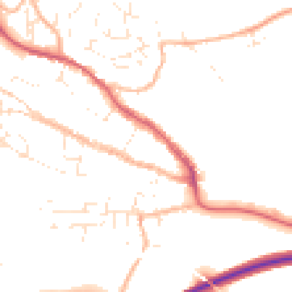 Daytime road noise heatmap for TR10 8AG