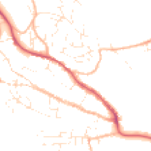 Daytime road noise heatmap for TR10 8AH