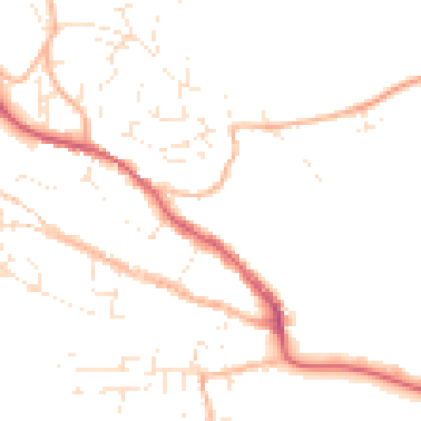 Daytime road noise heatmap for TR10 8AT