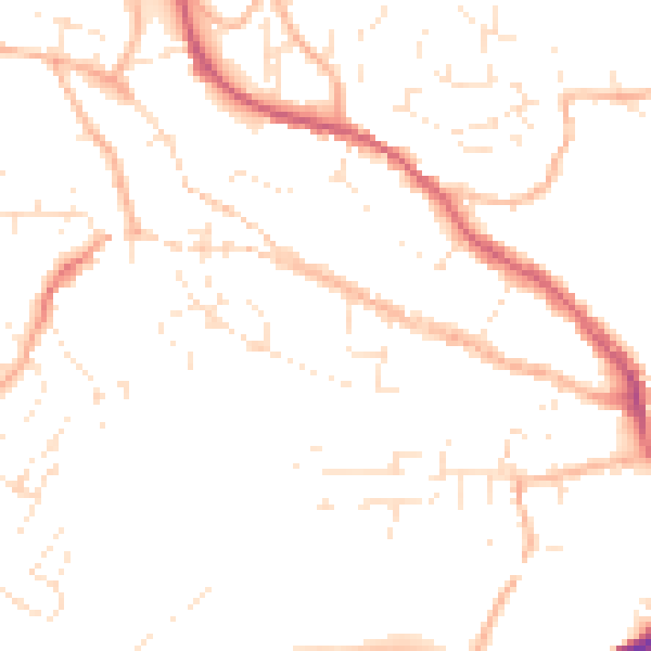 Daytime road noise heatmap for TR10 8AU