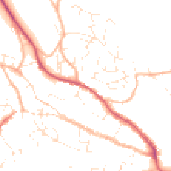 Daytime road noise heatmap for TR10 8BA