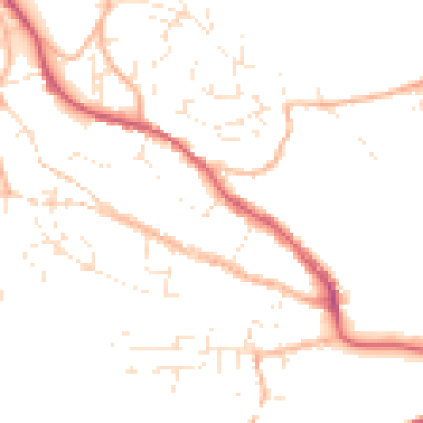 Daytime road noise heatmap for TR10 8BJ