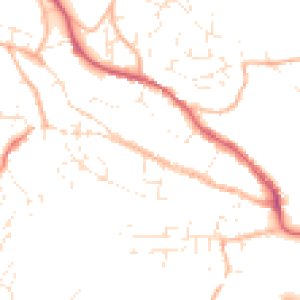 Daytime road noise heatmap for TR10 8BN