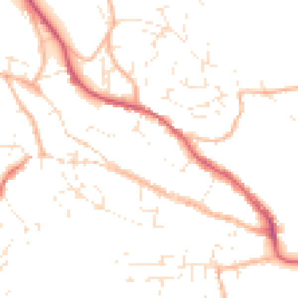 Daytime road noise heatmap for TR10 8BU