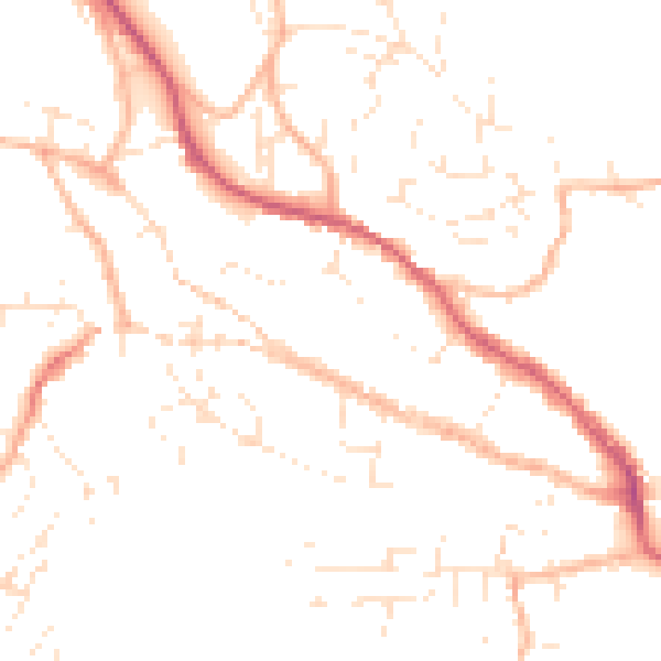 Daytime road noise heatmap for TR10 8BW