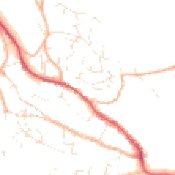 Daytime road noise heatmap for TR10 8BX