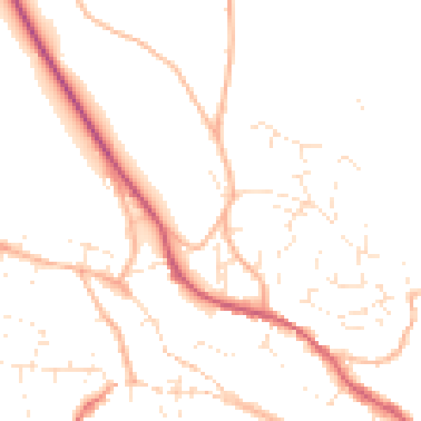 Daytime road noise heatmap for TR10 8DD