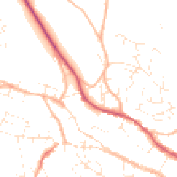 Daytime road noise heatmap for TR10 8DG