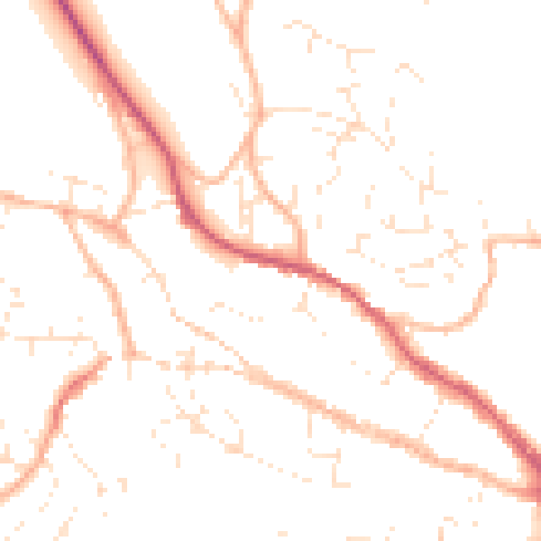 Daytime road noise heatmap for TR10 8DH