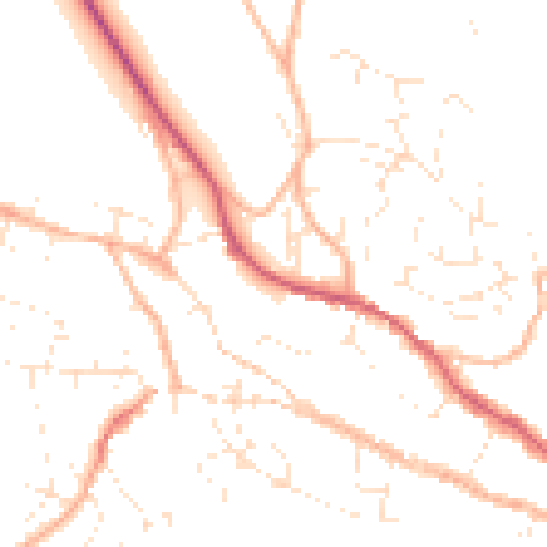 Daytime road noise heatmap for TR10 8DQ