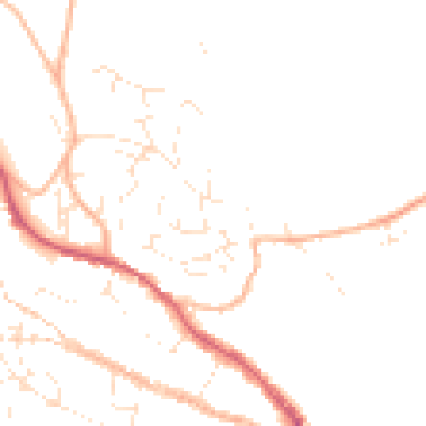 Daytime road noise heatmap for TR10 8DS