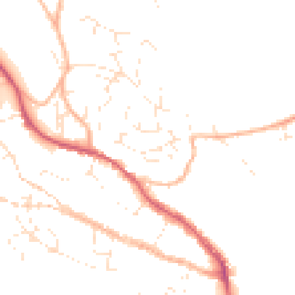 Daytime road noise heatmap for TR10 8DX