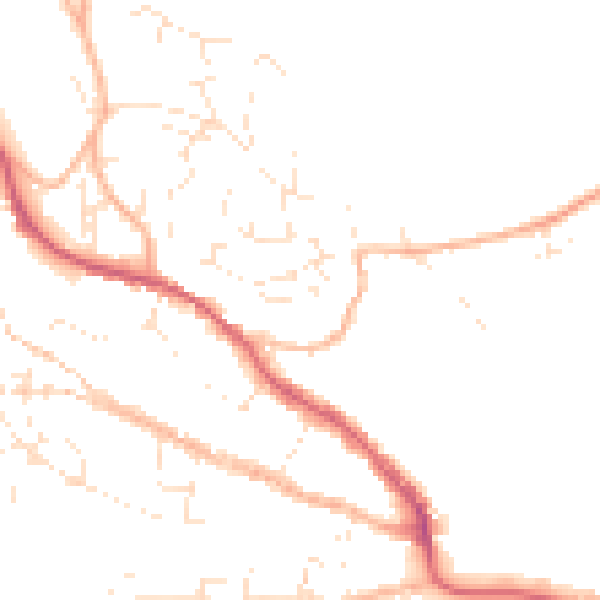 Daytime road noise heatmap for TR10 8DY